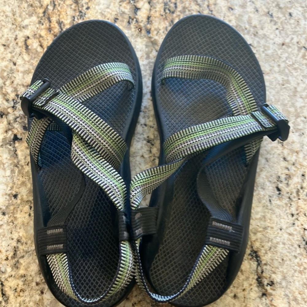 Chacos, green/black steps, lightly worn - Men US12
